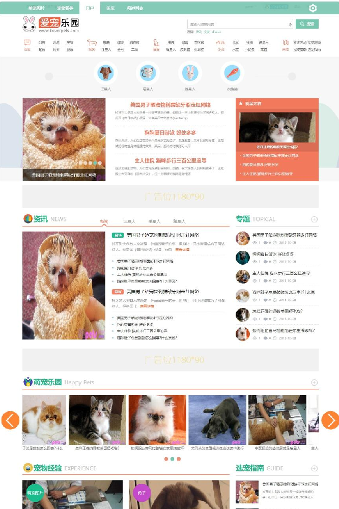 宠物社区风格 商业版（GBK）Discuz模板
